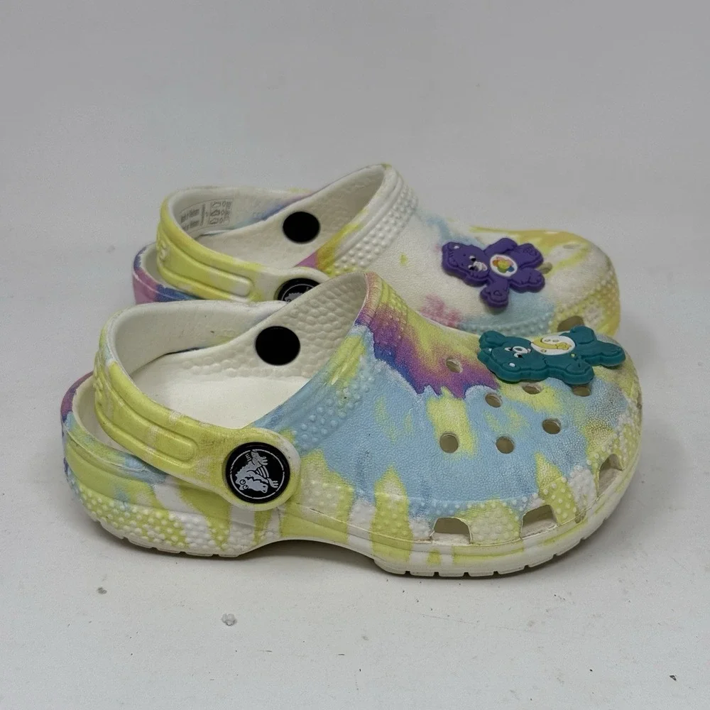 Crocs Unisex Child Classic Clogs Tie Dye Slip On Slides Toddler Kids Size C7
